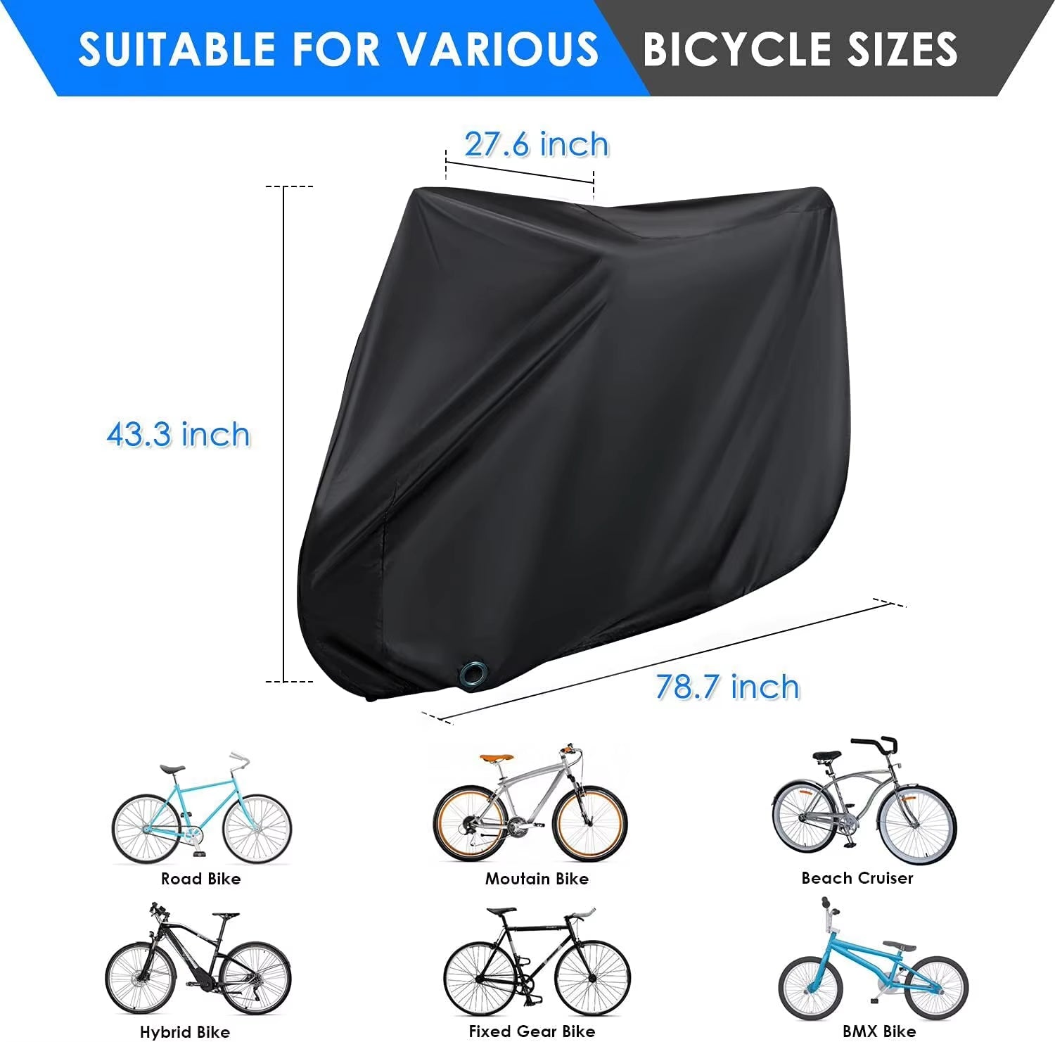 Custom SIZE Durable Polyester Waterproof Full Bike Cover Outdoor Sun Rain Protection Bicycle Motorcycle Bike Cover